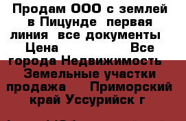 Продам ООО с землей в Пицунде, первая линия, все документы › Цена ­ 9 000 000 - Все города Недвижимость » Земельные участки продажа   . Приморский край,Уссурийск г.